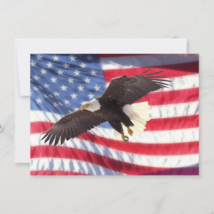 American Eagle & American Flag Invitation Kaart