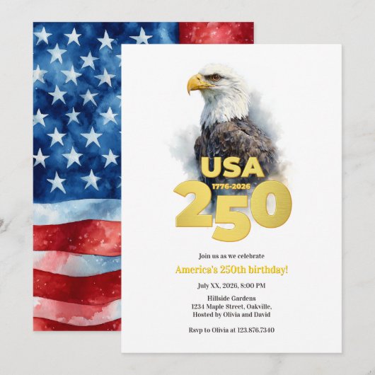 American Eagle America's 250th Anniversary Kaart (Voorkant / Achterkant)