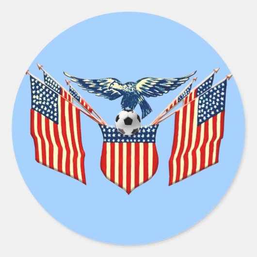 American Eagle  Amerikaans voetbalembleem Ronde Sticker (Voorkant)