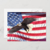 American Eagle and Flag Postcard Briefkaart (Voorkant / Achterkant)
