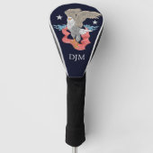 American Eagle Banner Monogram Golfheadcover (Voorkant)