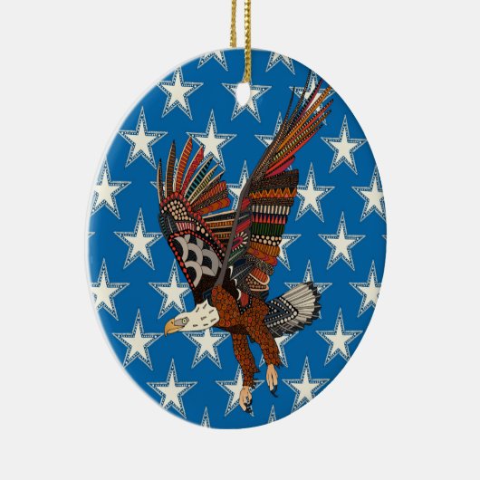 american eagle blue keramisch ornament (Rechts)