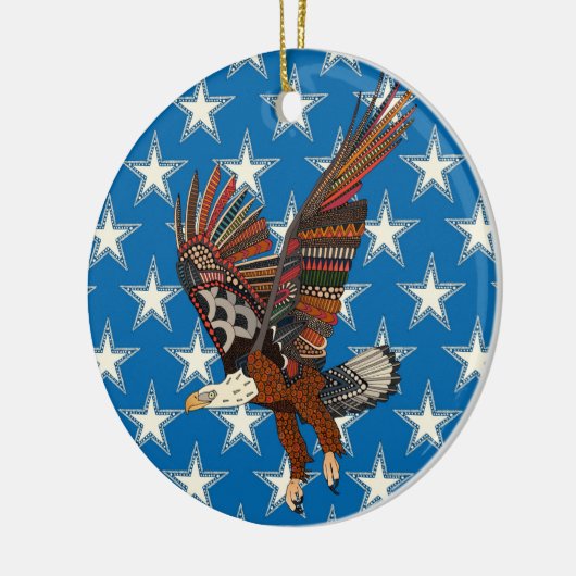 american eagle blue keramisch ornament (Links)
