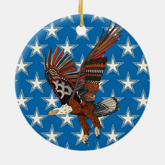 american eagle blue keramisch ornament (Achterkant)