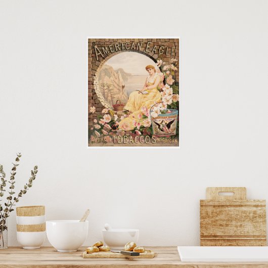 American Eagle Chewing Tobacco 1885 Advertisement Poster (Keuken)