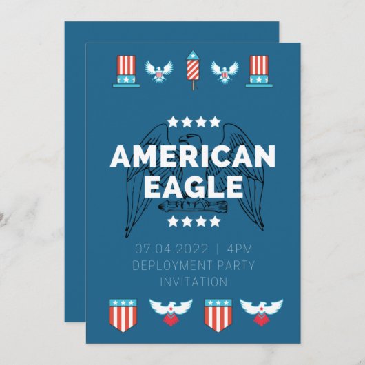 American Eagle Deployment Feest Kaart (Voorkant / Achterkant)
