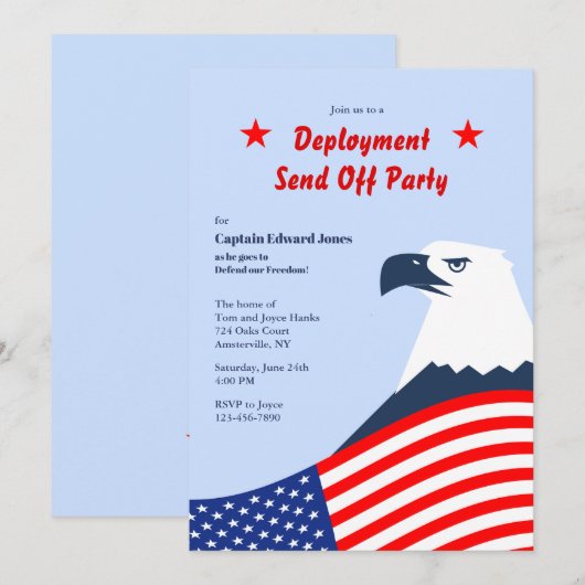 American Eagle Deployment Party Uitnodiging (Voorkant / Achterkant)