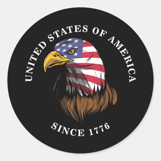 American Eagle Design  stijl Ronde Sticker (Voorkant)