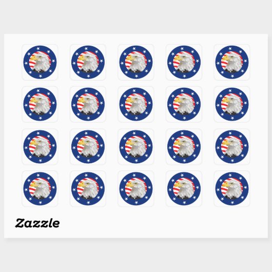 American Eagle Design Vierkante Sticker (Vel)