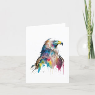 American Eagle Een Vogel In Waterverf & Pen Feestdagen Kaart