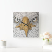 American Eagle Face Clock Vierkante Klok (Huis)