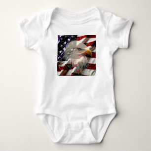 American Eagle Flag Baby Body Suit Romper