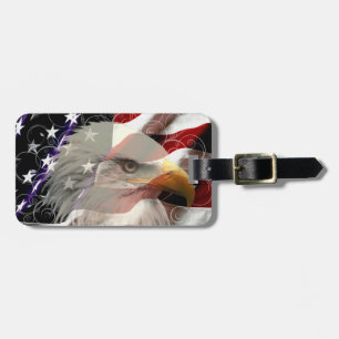 American Eagle Flag Bagagelabel