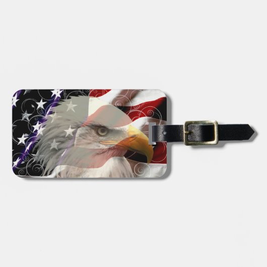 American Eagle Flag Bagagelabel (Voorkant horizontaal)