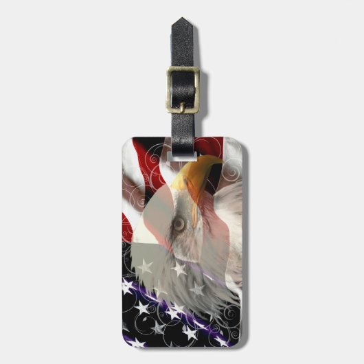 American Eagle Flag Bagagelabel (Voorkant verticaal)