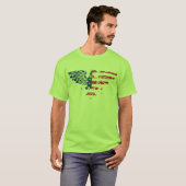 American Eagle Flag Design.Black T-Shirt for Men. (Voorkant volledig)