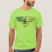 American Eagle Flag Design.Black T-Shirt for Men. (Voorkant)