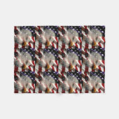 American Eagle Flag Fleece Deken (Voorkant (Horizontaal))