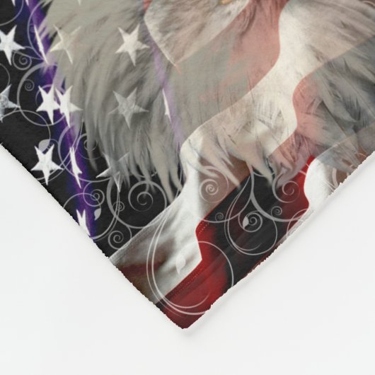 American Eagle Flag Fleece Deken (Hoek)