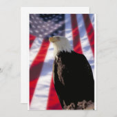 American Eagle & Flag Invitation Kaart (Voorkant / Achterkant)