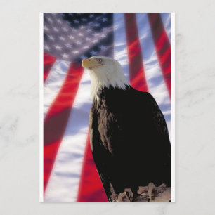 American Eagle & Flag Invitation Kaart