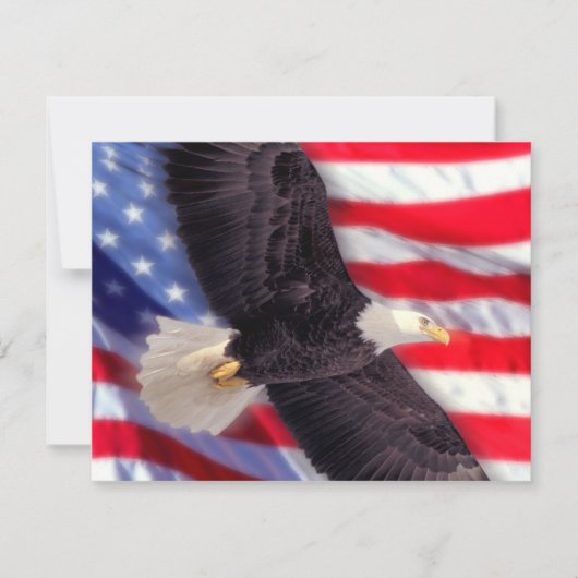 American Eagle & Flag Invitation Kaart (Voorkant)