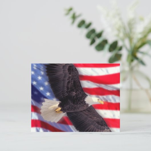 American Eagle & Flag Invitation Kaart (Staand voorkant)