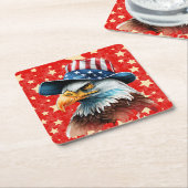 American Eagle Flag Kartonnen Onderzetters (Schuin)