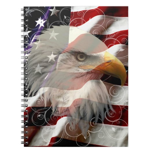 American Eagle Flag Notitieboek (Voorkant)
