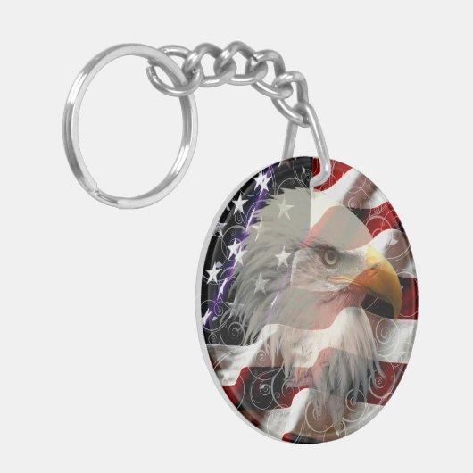 American Eagle Flag Sleutelhanger (Voorkant Links)