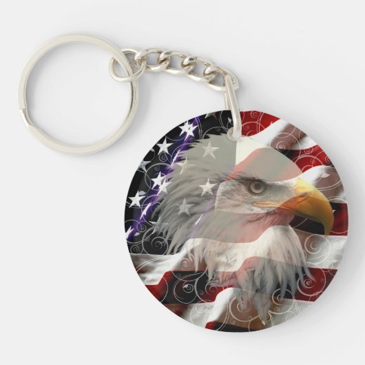 American Eagle Flag Sleutelhanger (Voorkant)