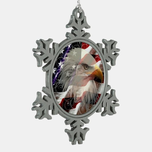 American Eagle Flag Snowflake Ornament (Links)
