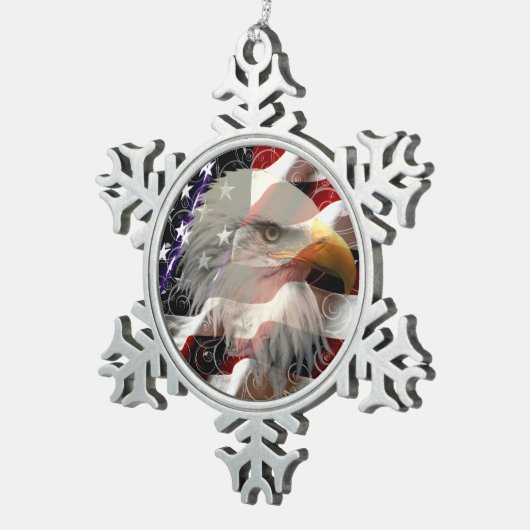 American Eagle Flag Snowflake Ornament (Rechts)