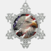 American Eagle Flag Snowflake Ornament (Voorkant)