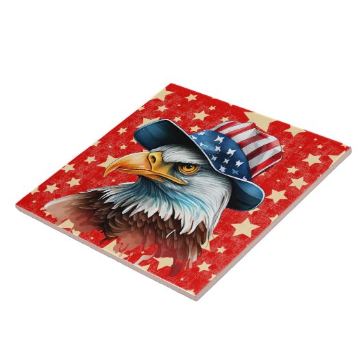 American Eagle Flag Tegeltje (Zijkant)