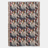American Eagle Flag Throw Blanket Deken (Voorkant Verticaal)