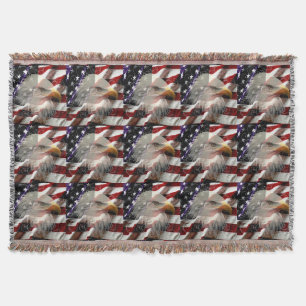 American Eagle Flag Throw Blanket Deken