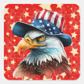 American Eagle Flag Vierkante Sticker (Voorkant)