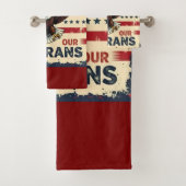 American Eagle Honor Our Veterans Bath Towel  Bad Handdoek (Insitu)