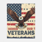 American Eagle Honor Our Veterans Fleece Blanket (Voorkant)