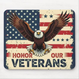 American Eagle Honor Our Veterans Mousepad Muismat