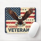 American Eagle Honor Our Veterans Mousepad Muismat (Met muis)
