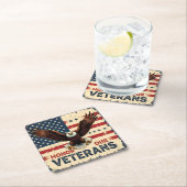 American Eagle Honor Our Veterans Paper Coasters Kartonnen Onderzetters (Insitu)