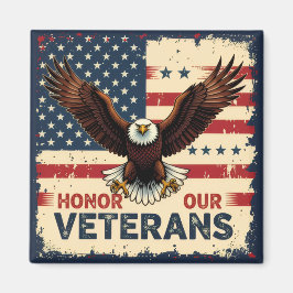 American Eagle Honor Our Veterans Square Magnet