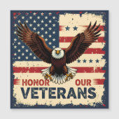 American Eagle Honor Our Veterans Square Magnet (Voorkant)