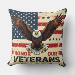 American Eagle Honor Our Veterans Throw Pillow Kussen
