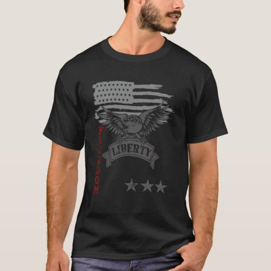 American Eagle Liberty Freedom Patriot Justice for T-shirt (Voorkant)