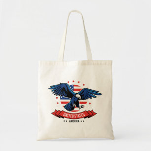 American Eagle met vlagkleuren Sterren & Strepen Tote Bag