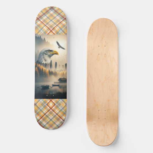 American Eagle Nature Plaid Persoonlijk Skateboard (Voorkant)