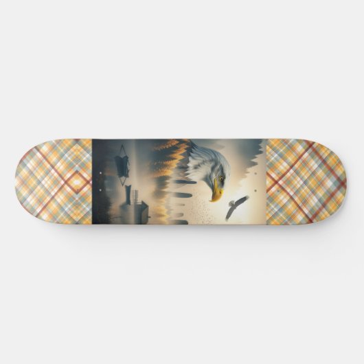 American Eagle Nature Plaid Persoonlijk Skateboard (Horizontaal)